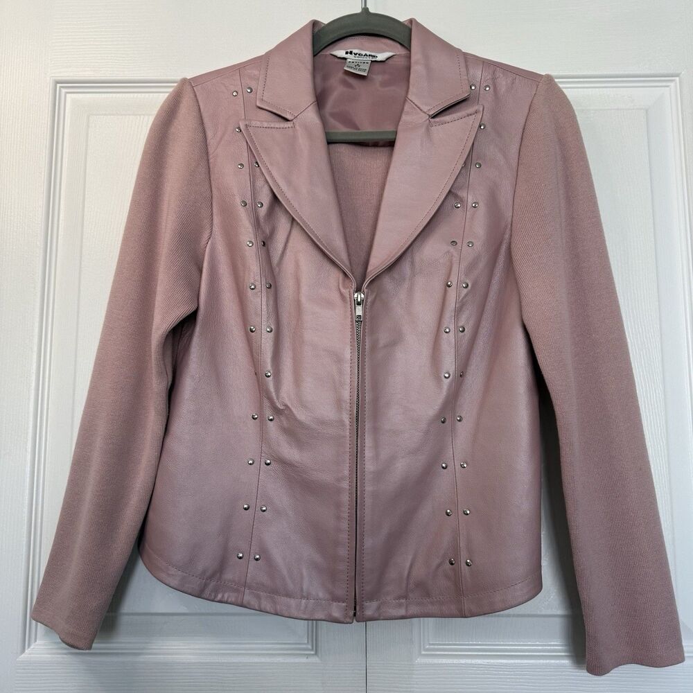 Nygard Collection Pink Leather Sweater Jacket Women’s Size S (6-8) Petite